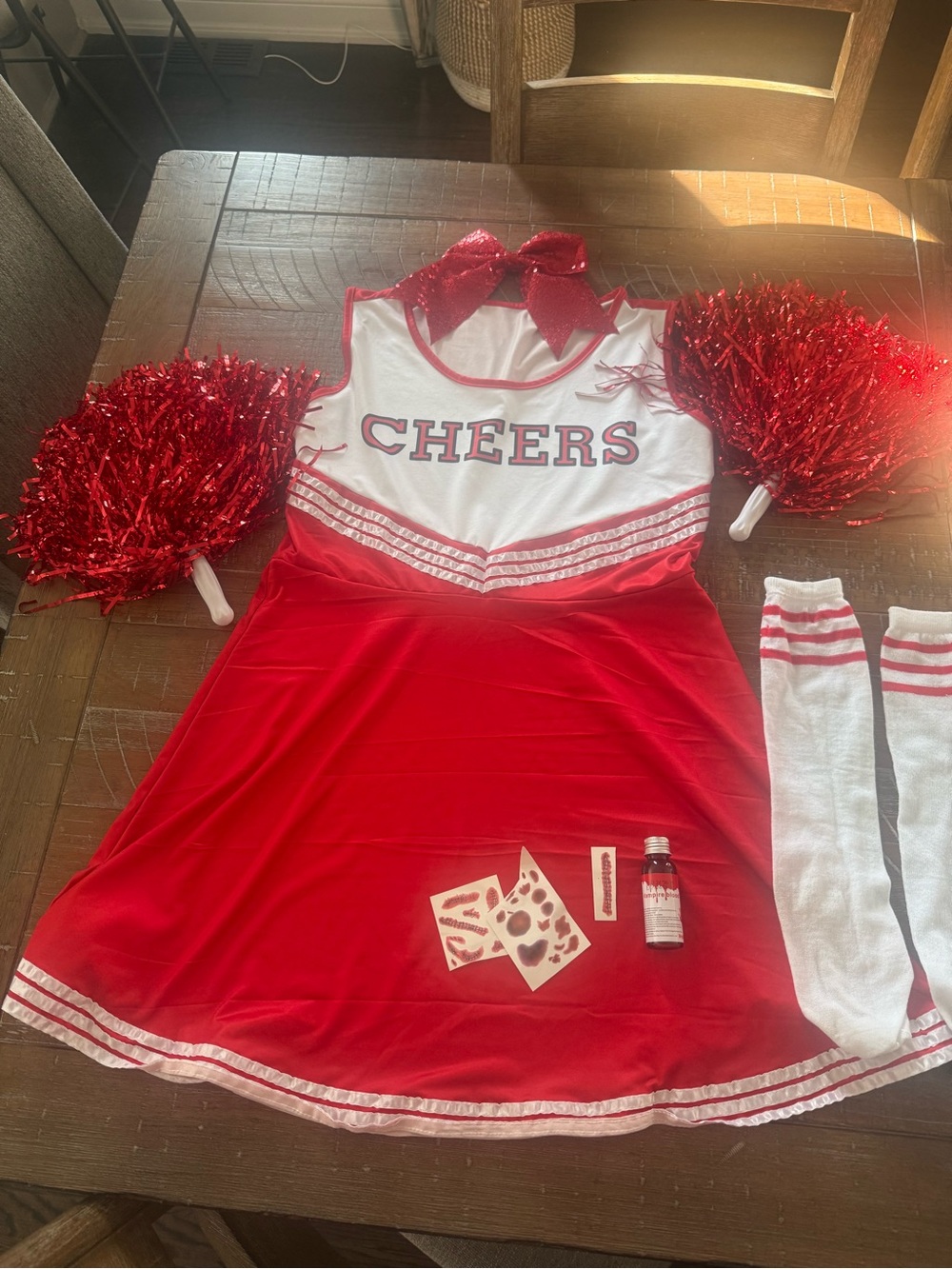 Cheerleader Costume Dress Set in Red - CHEERS